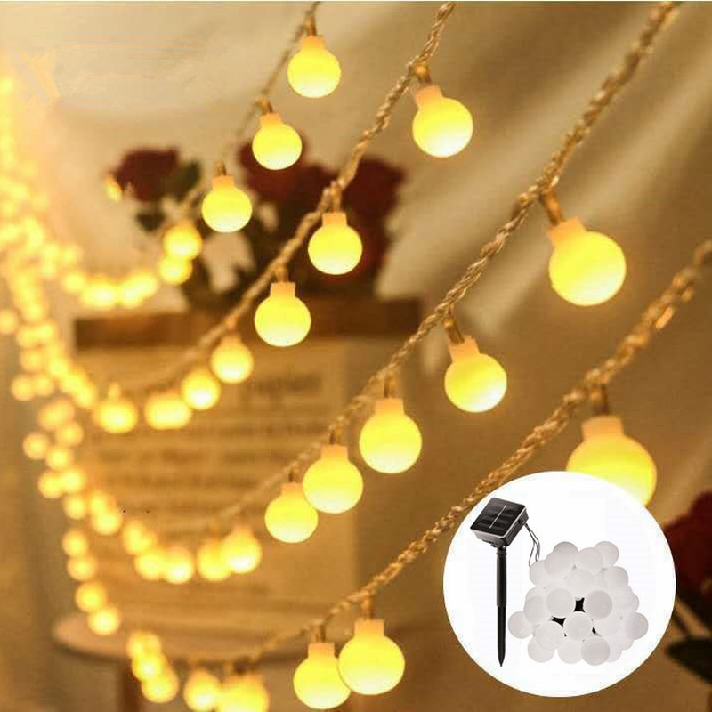 Solar Crystal Globe String Lights – Waterproof, 8 Modes