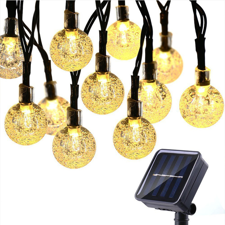 Solar Crystal Globe String Lights – Waterproof, 8 Modes