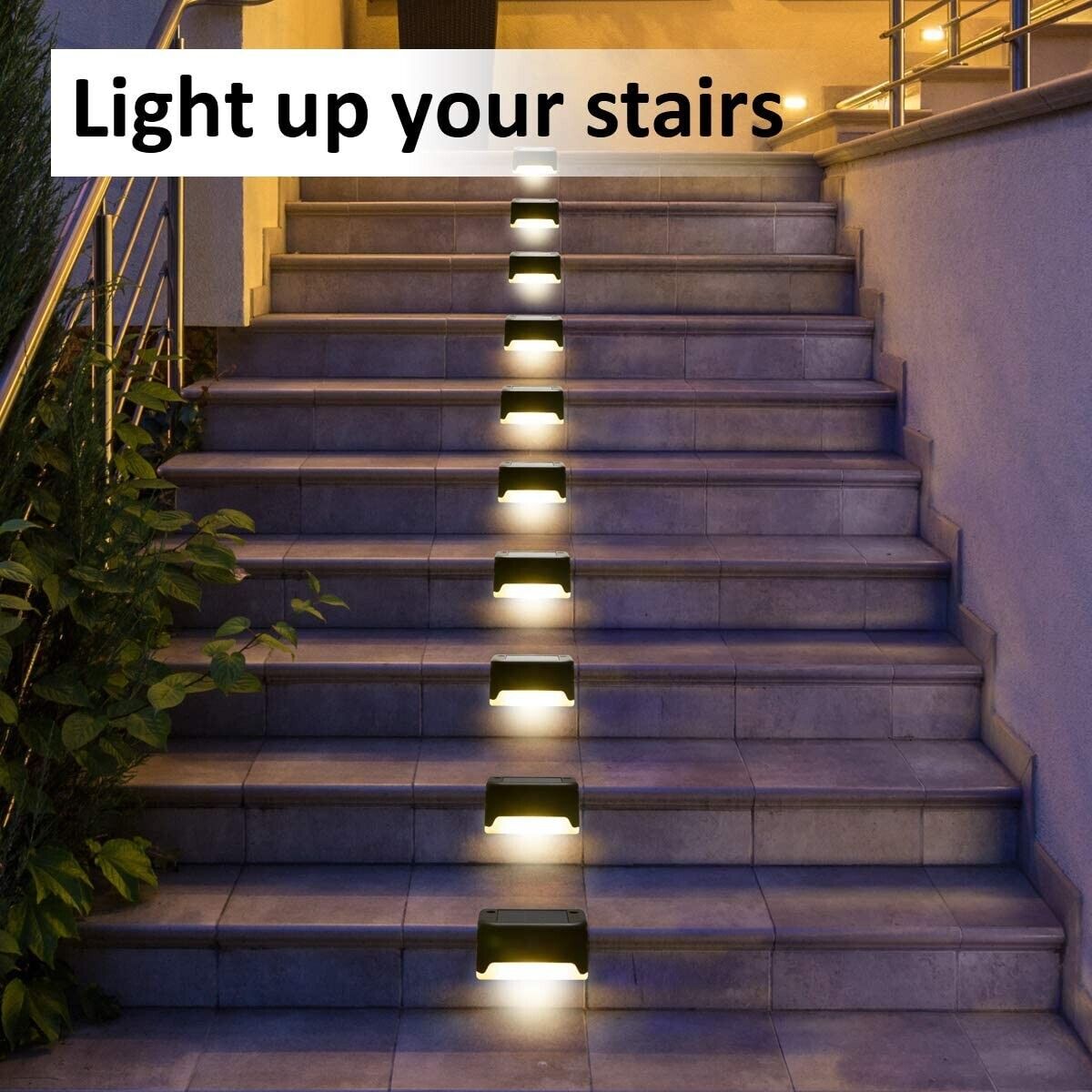 8-Pack Solar Deck & Step Lights — Outdoor Waterproof LED