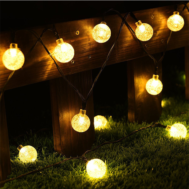 Solar Crystal Globe String Lights – Waterproof, 8 Modes