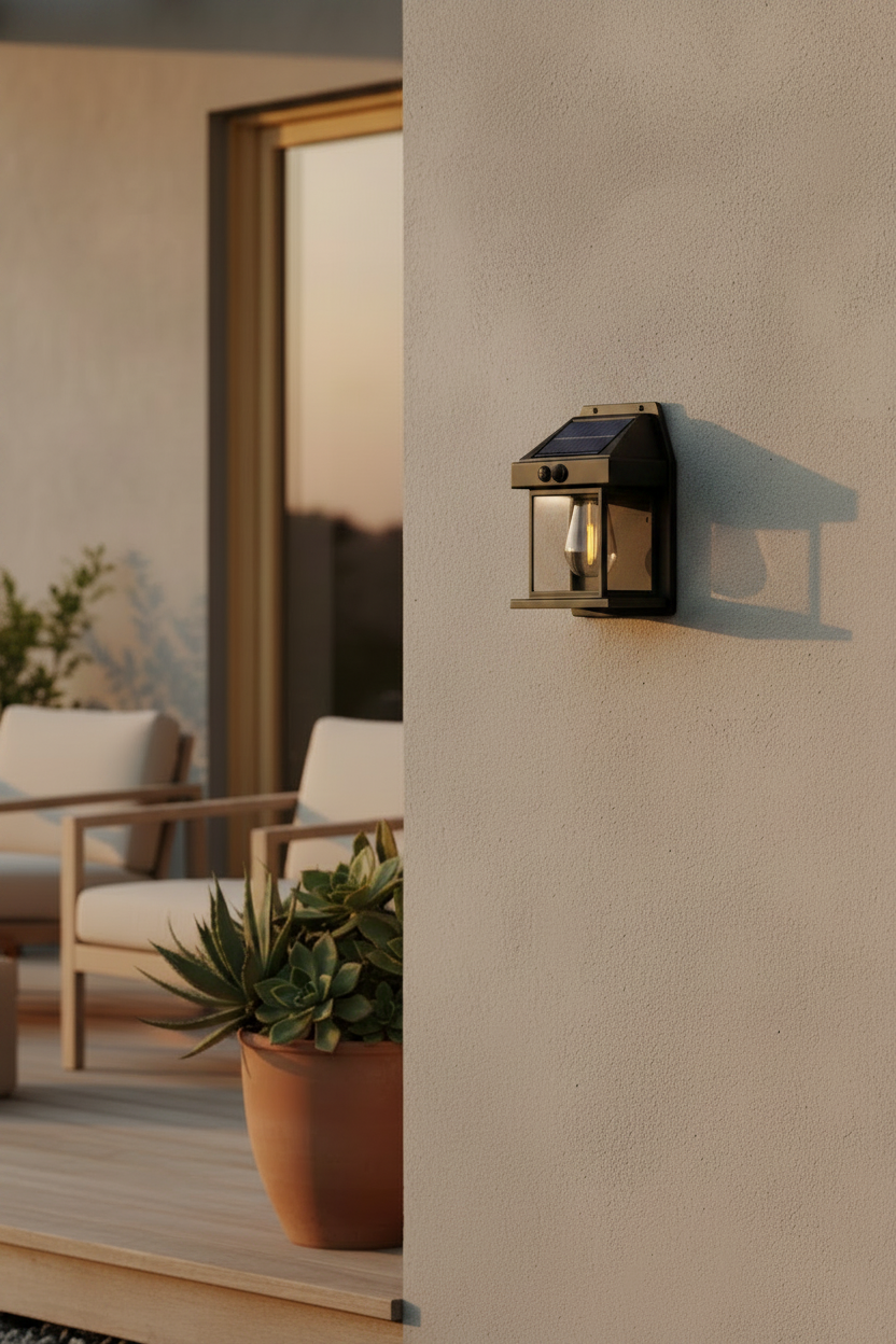 Solar-Powered Outdoor Wall Light