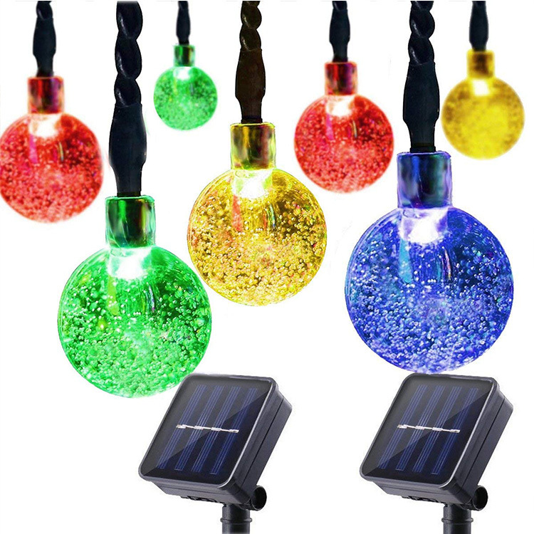 Solar Crystal Globe String Lights – Waterproof, 8 Modes