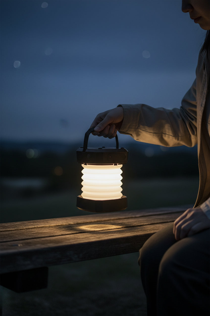 Solar Camping Lantern & Phone Charger — 2-Pack Collapsible LED