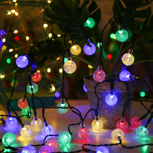 Solar Crystal Globe String Lights – Waterproof, 8 Modes