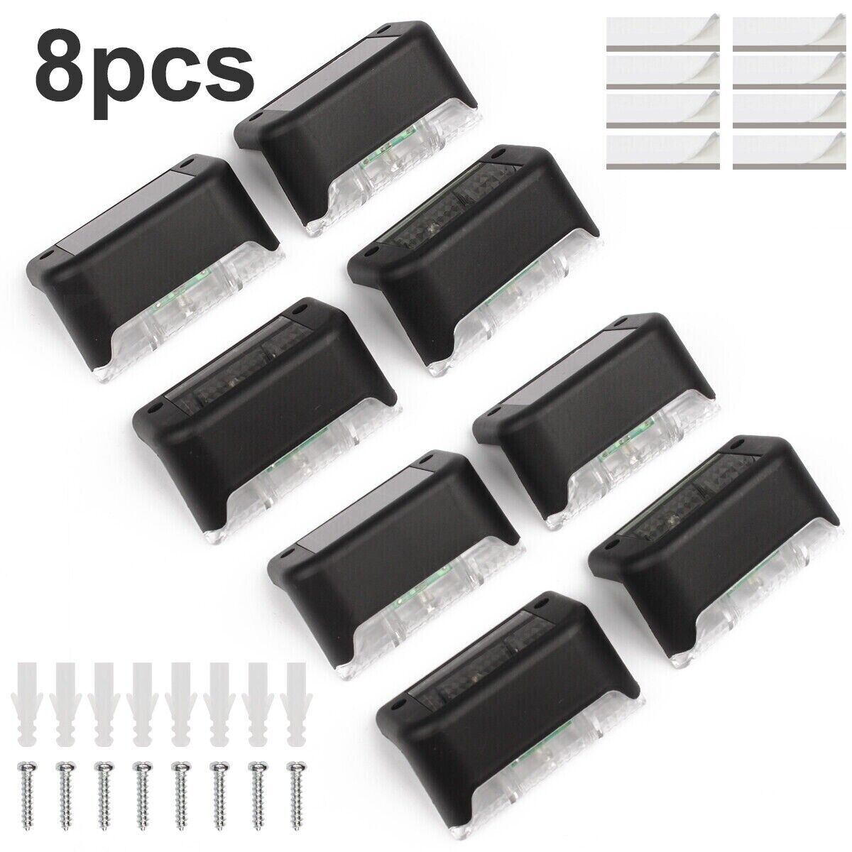 8-Pack Solar Deck & Step Lights — Outdoor Waterproof LED