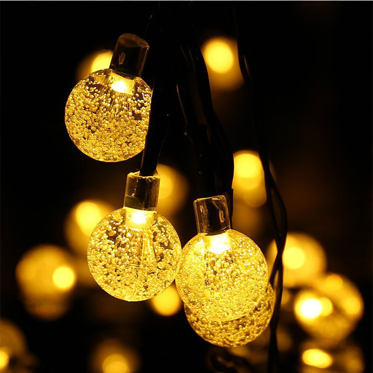 Solar Crystal Globe String Lights – Waterproof, 8 Modes